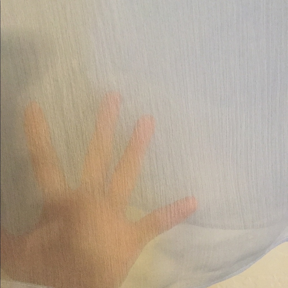 Topshop Blue Sheer Top With Draw String Sleeve Si… - image 6